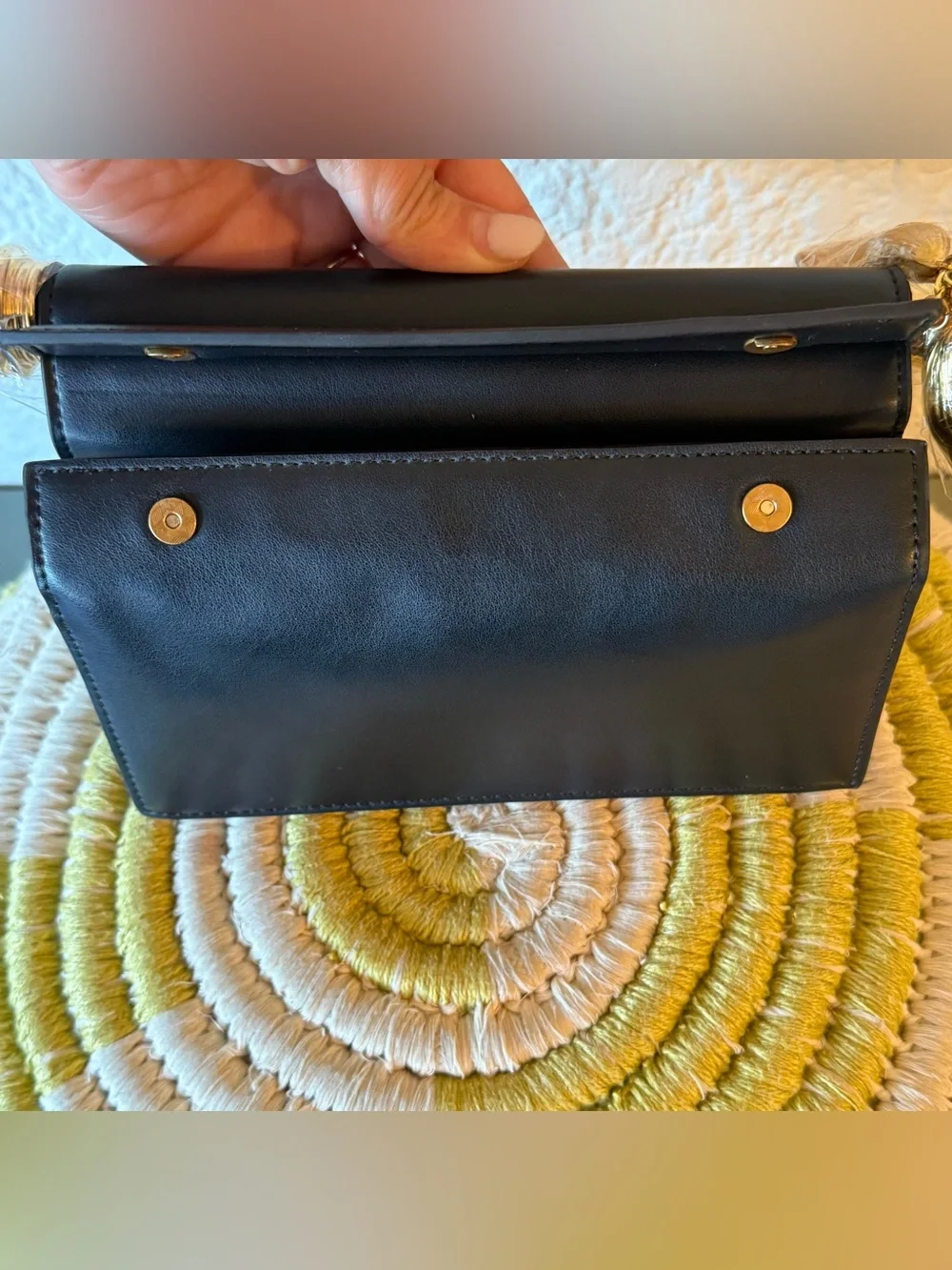 JW PEI Holly Metal Pendant Embellished Clutch Black